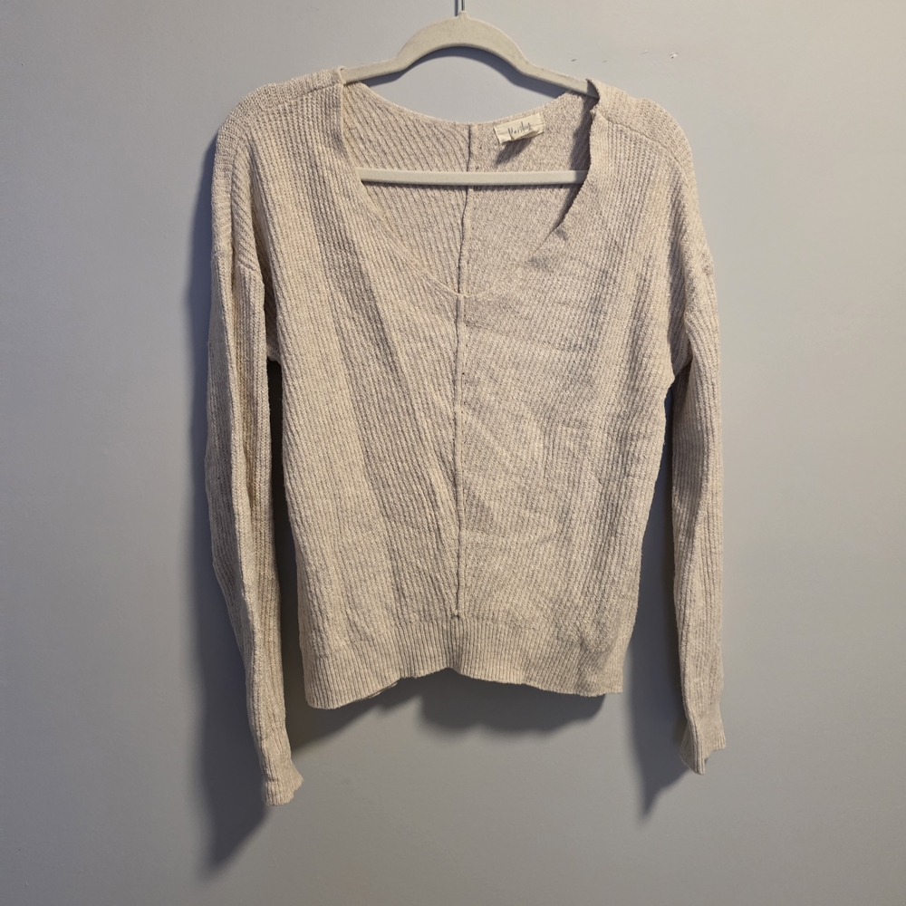 Women's V-Neck Cream Sweater